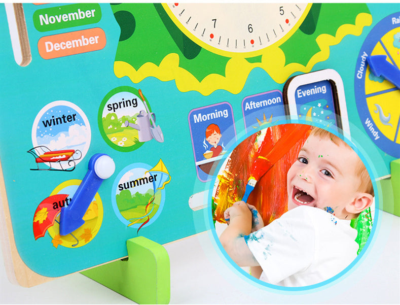 7-in-1 Kids Weather Calendar Clock