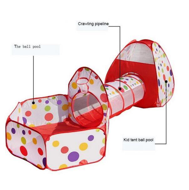 Kids Tunnel Tent and Ocean Ball Pool Set