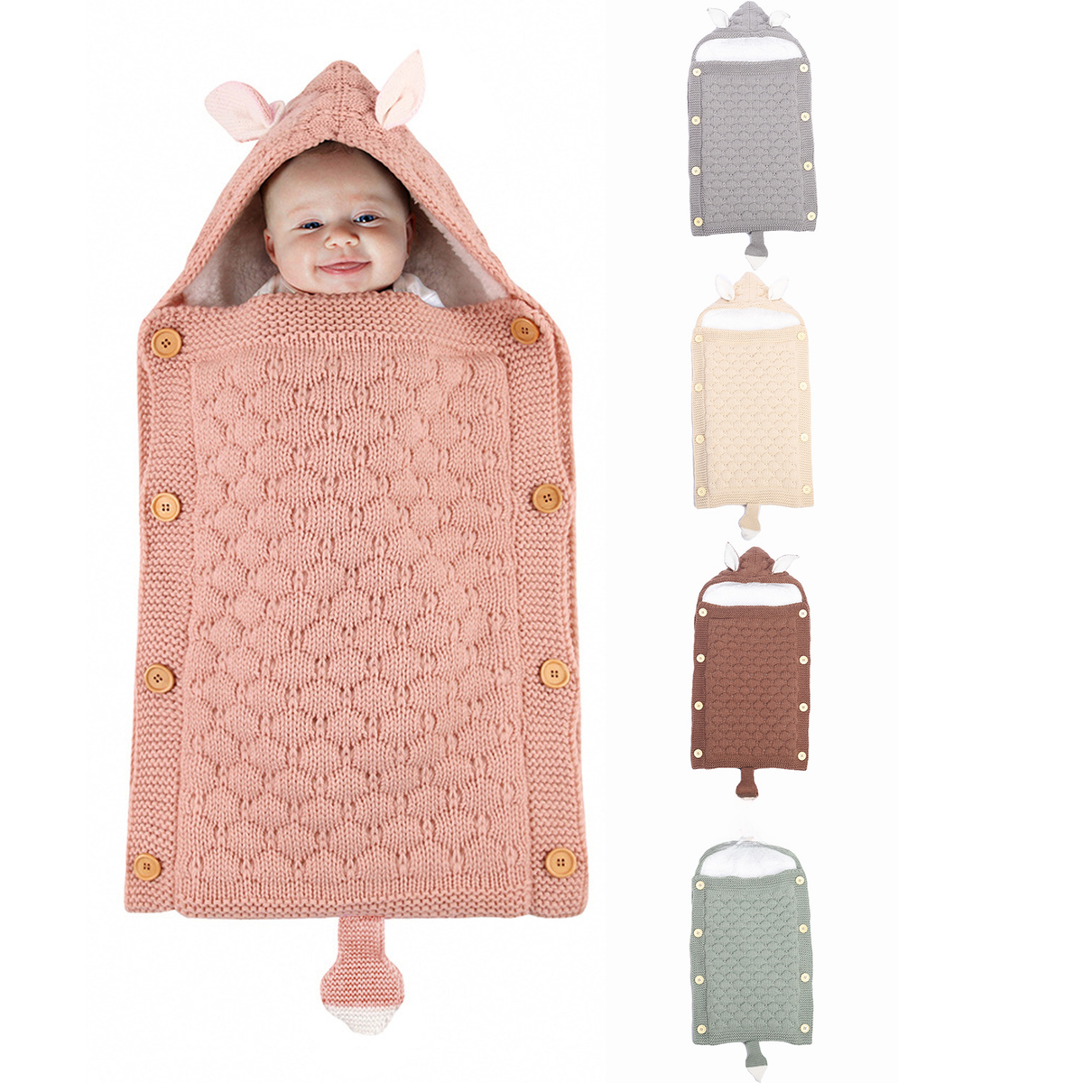 Baby Rabbit Ear Knitted Sleep Sack