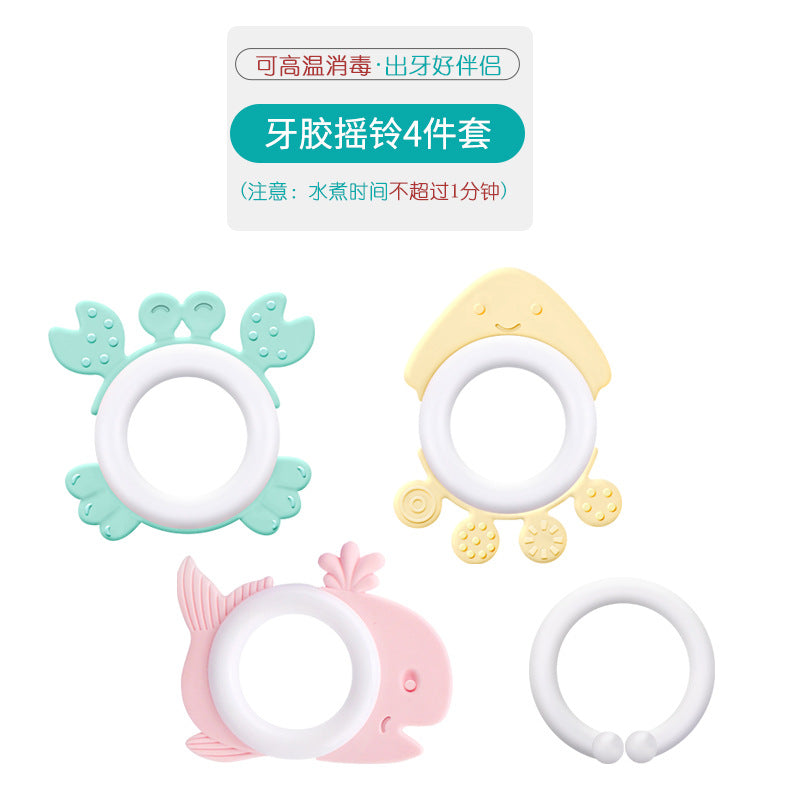 Soft Rubber Baby Grasp Ball Rattle - Sensory Toy