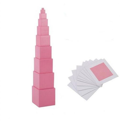 Children's Sensory Pink Tower Educational Toy Set
